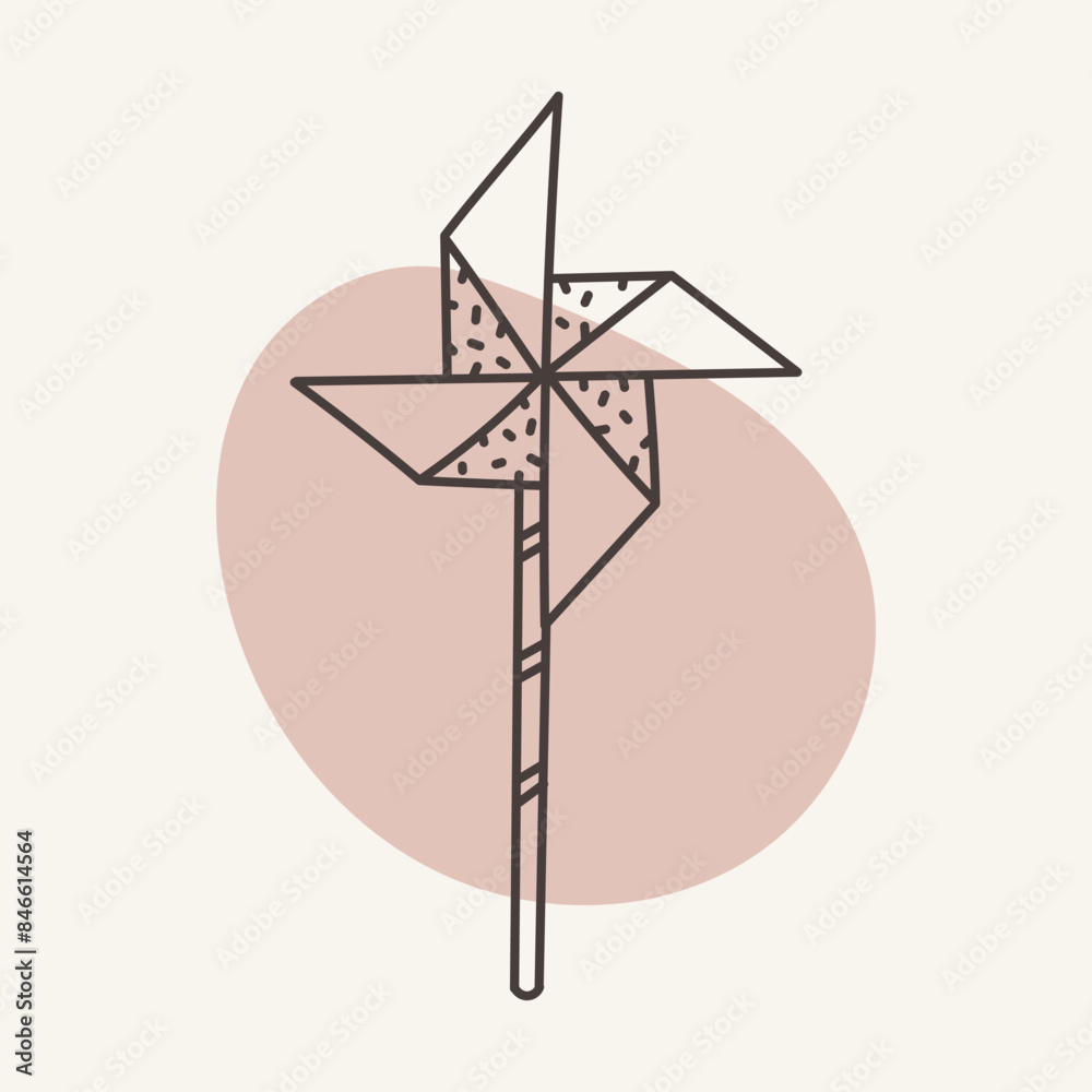 Outline windmill icon. Vector hand drawn illustration design. Outline windmill icon. Vector hand drawn illustration design.