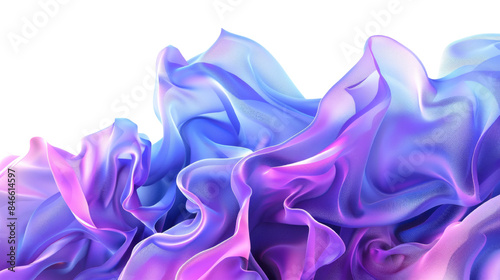 Blue purple gradient liquid abstract on transparent background