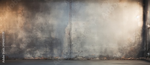 Old grunge room with metallic wall in a photo studio with urban background, ideal for a copy space image.