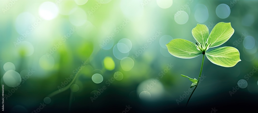 Green blurred background with a focus on a leaf and a flower, suitable for presentations or designs requiring copy space image. Green blurred background with a focus on a leaf and a flower, suitable for presentations or designs requiring copy space image.