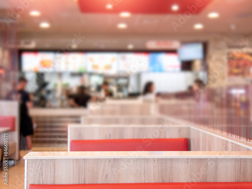 Blurred Fast Food Restaurant Interior