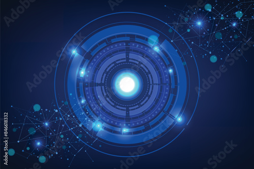 Wallpaper Mural Futuristic sci fi technology background circles digital hi-tech. Circle abstract technology digital UI futuristic HUD element Torontodigital.ca