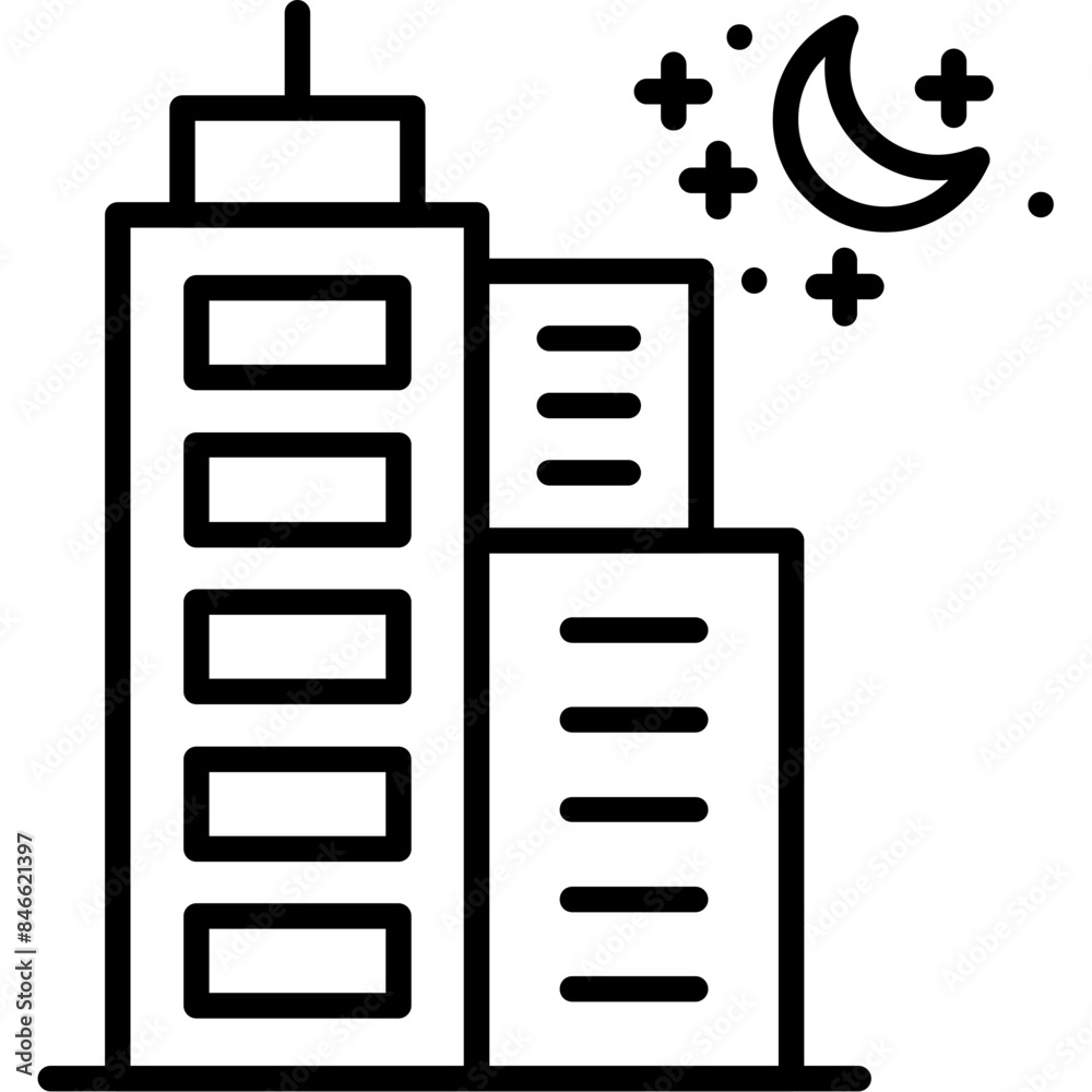 City Night View Icon City Night View Icon