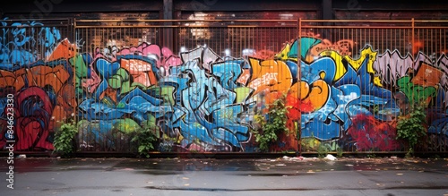 A fence with graffiti creat...