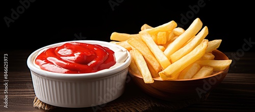 Sour cream and ketchup serv...