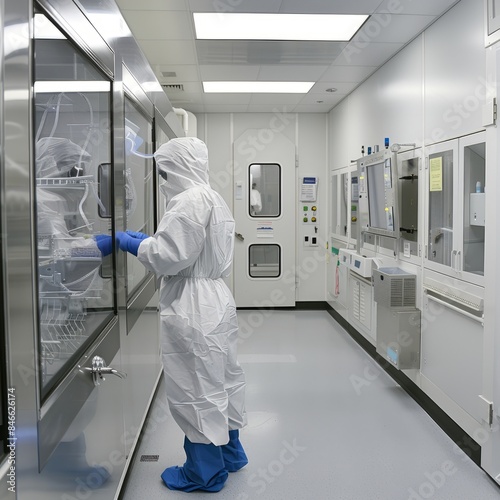 Wallpaper Mural Person in White Suit and Blue Gloves Torontodigital.ca