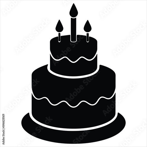 birthday cake silhouette