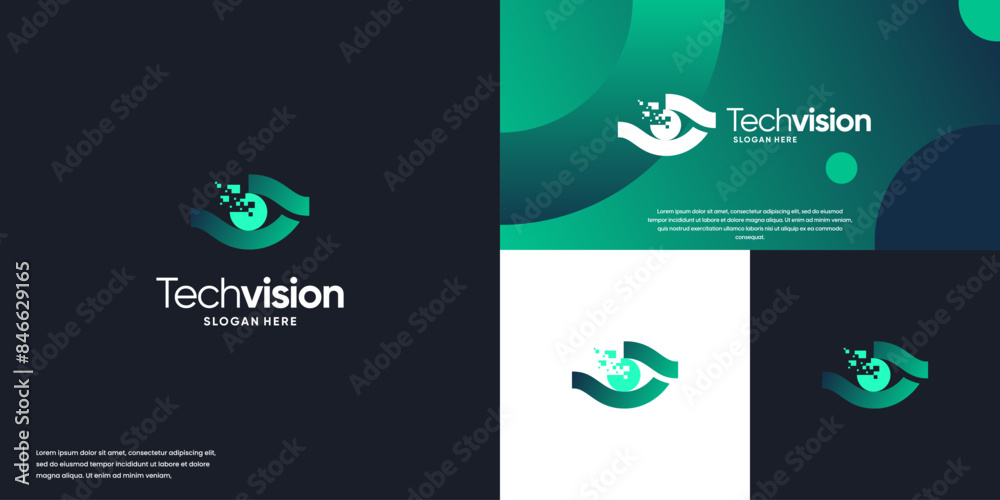 vision eye logo, with abstract modern concept, digital technology, logo design template. vision eye logo, with abstract modern concept, digital technology, logo design template.