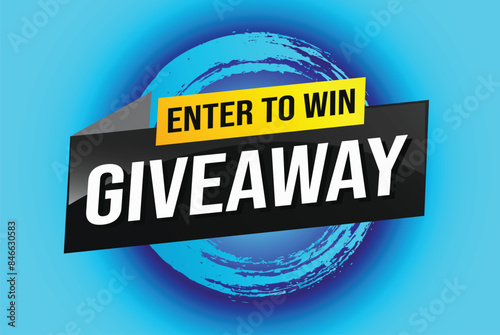 giveaway enter and win word vector illustration 3d style for social media landing page, template, ui, web, mobile app, poster, banner, flyer, background, gift card, coupon, label, wallpaper

