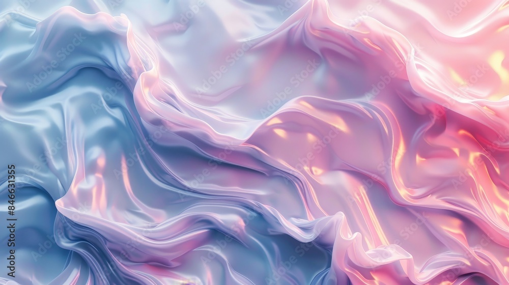 A blue and pink fabric with a wave pattern A blue and pink fabric with a wave pattern