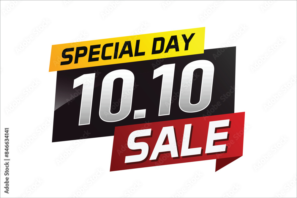 10.10 Special day sale word concept vector illustration with ribbon and 3d style for use landing page, template, ui, web, mobile app, poster, banner, flyer, background, gift card, coupon

