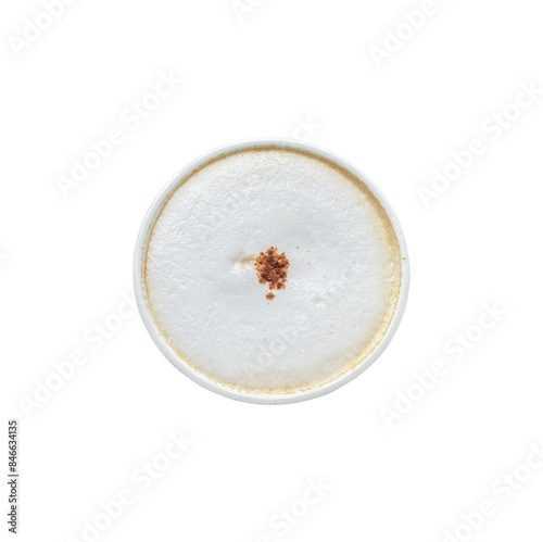 Cup of hot cappuccino coffee isolated on white background. with clipping path.