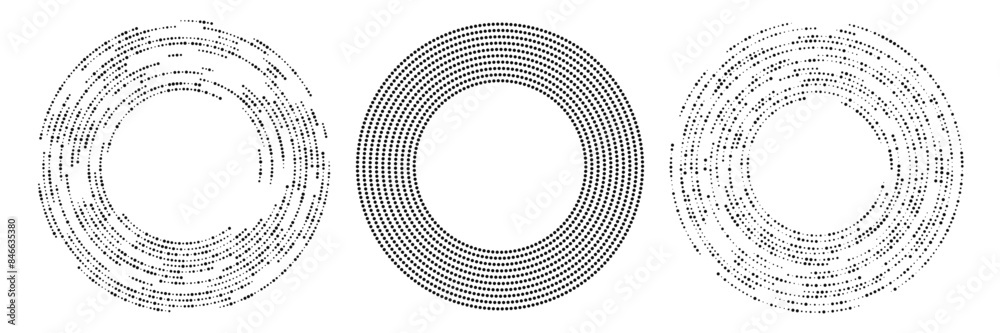Set of circle halftone dotted backgrounds Set of circle halftone dotted backgrounds