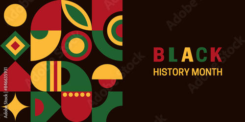 Black history month banner, background. African holiday concept template design for poster, flyer, label, card. Vector illustration
