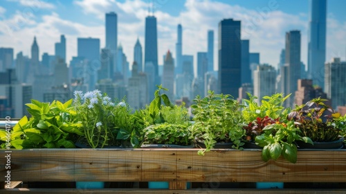 City Oasis Urban Rooftop Farm with Business Cards Herbs and Skyline Views © ASoullife