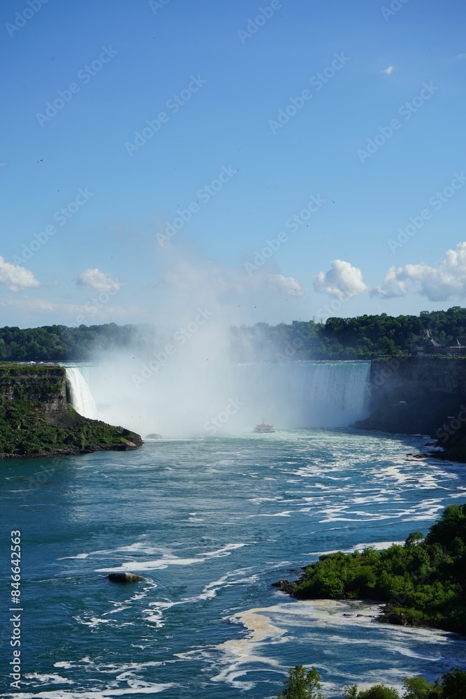 Stunning view of Niagara Falls with a clear blue sky Stunning view of Niagara Falls with a clear blue sky