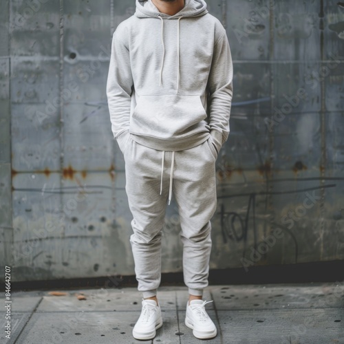 Male fashion model wearing stylish clothing, posing for clothing photoshoot, modern menswear, lifestyle and fashion concept, professional studio portrait for apparel advertising