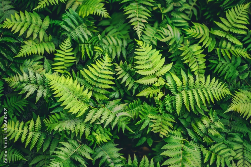 Lush green fern texture in natural environment Lush green fern texture in natural environment