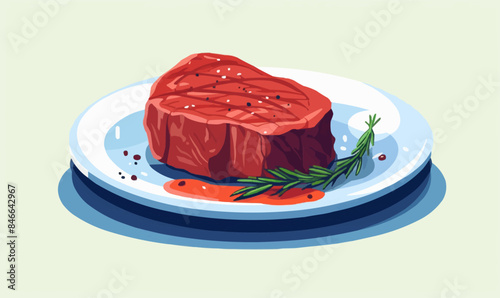 steak vector flat minimalistic asset isolated vector style illustration