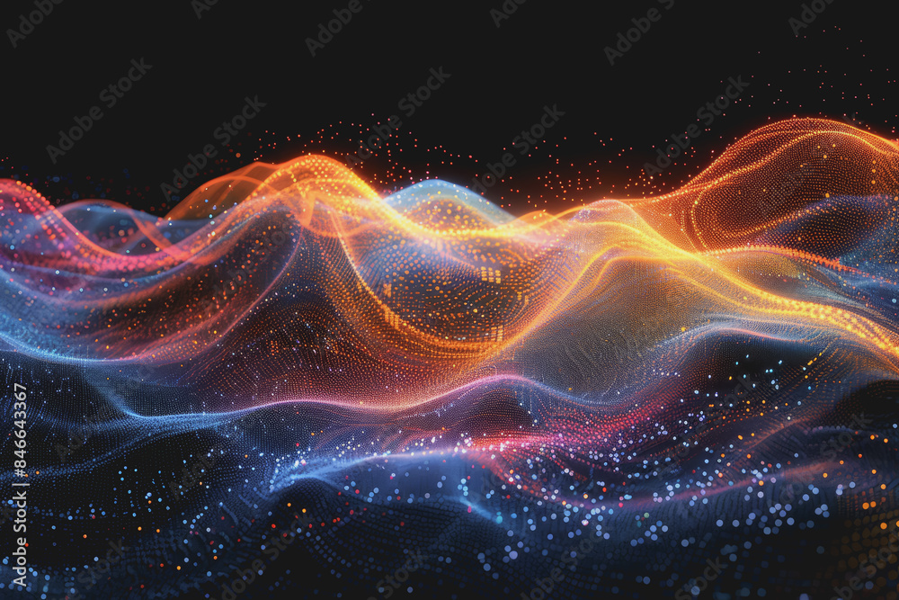 Fototapeta premium Stock market chart lines and financial graphs on technology abstract background..
