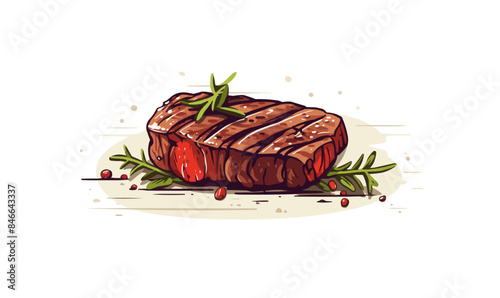 steak vector flat minimalistic asset isolated vector style illustratio