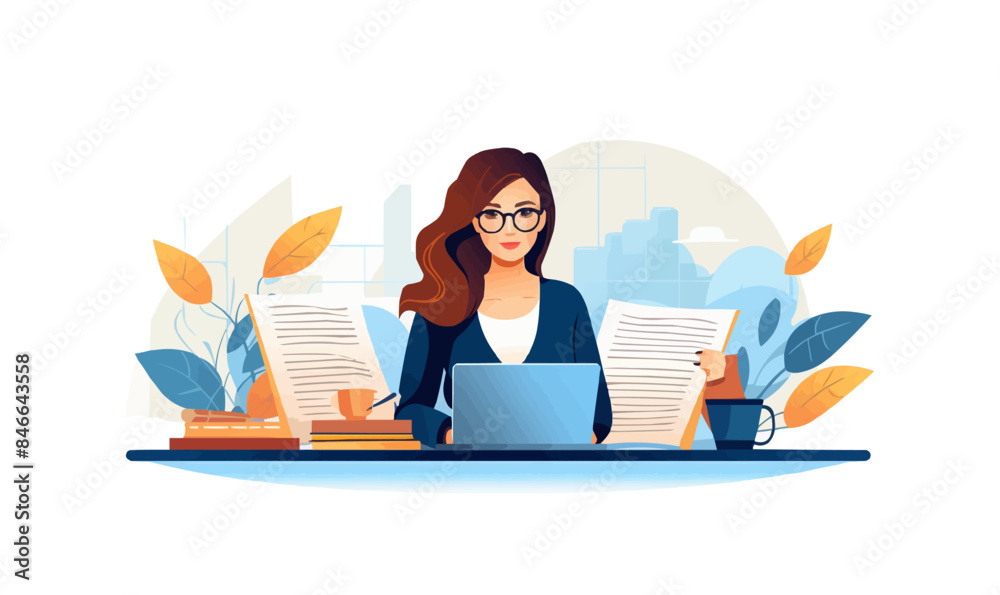 accounting woman vector flat minimalistic isolated illustration accounting woman vector flat minimalistic isolated illustration