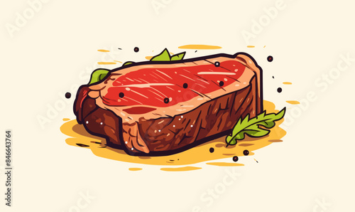 steak vector flat minimalistic asset isolated vector style illustratio