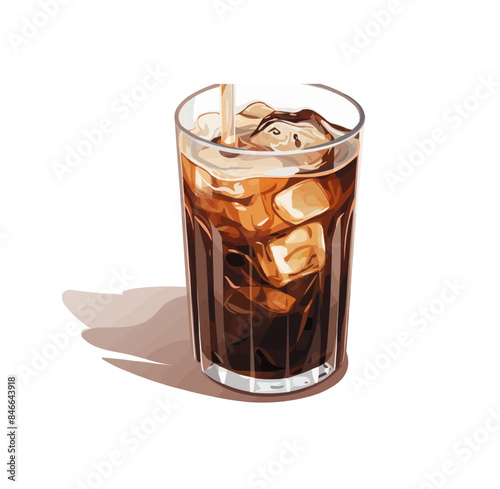 Iced coffee isolated vector style with transparent background illustration