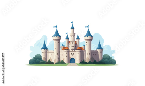 castle vector flat minimalistic asset isolated illustration