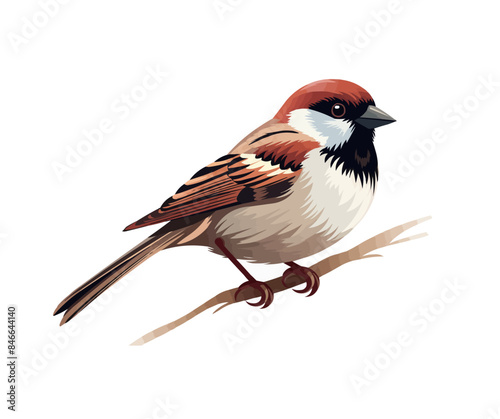 sparrow vector flat minimalistic isolated illustration
