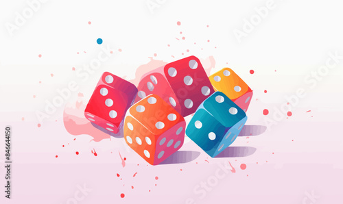 Dice Rolling vector flat minimalistic isolated vector style illustration