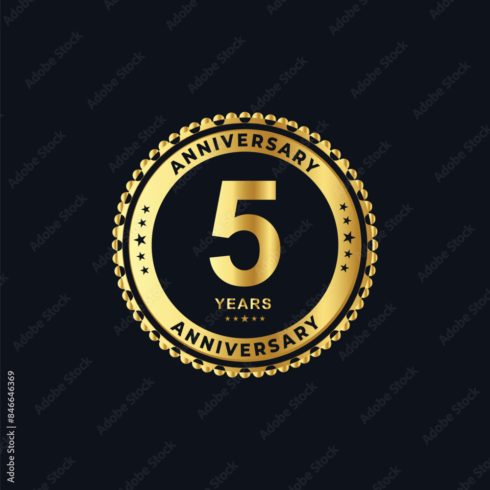 Fototapeta premium 5 years anniversary celebrations logo design concept. Vector templates