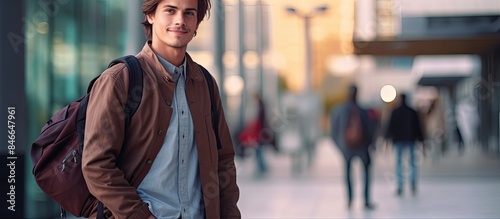 Stylish young man with a ba...