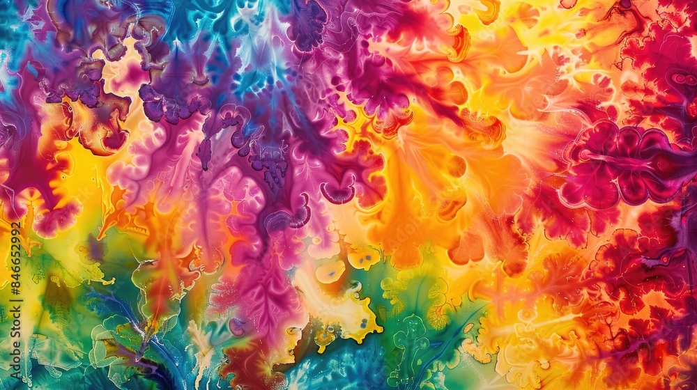 Fototapeta premium Attractive examples of tie dye designs