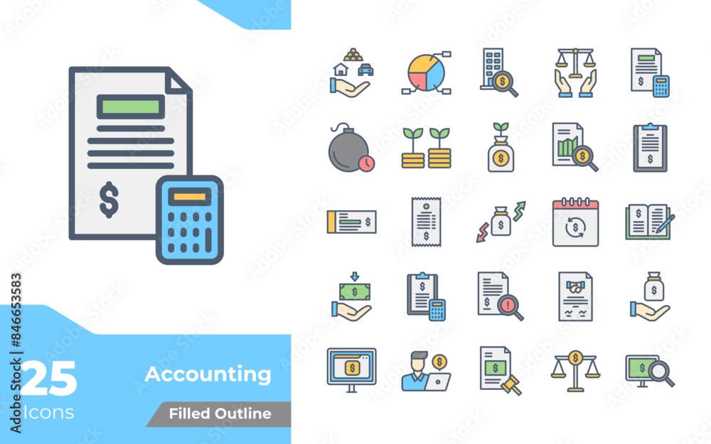 Accounting Filled Color Icons Accounting Filled Color Icons