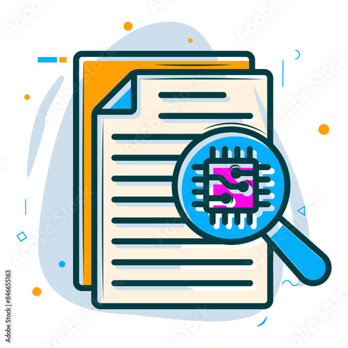 ai powered streamline document and classification concept, Data extraction summarizing vector  design, Artificial general intelligence symbol, Natural Language Processing sign, Machine Deep Learning