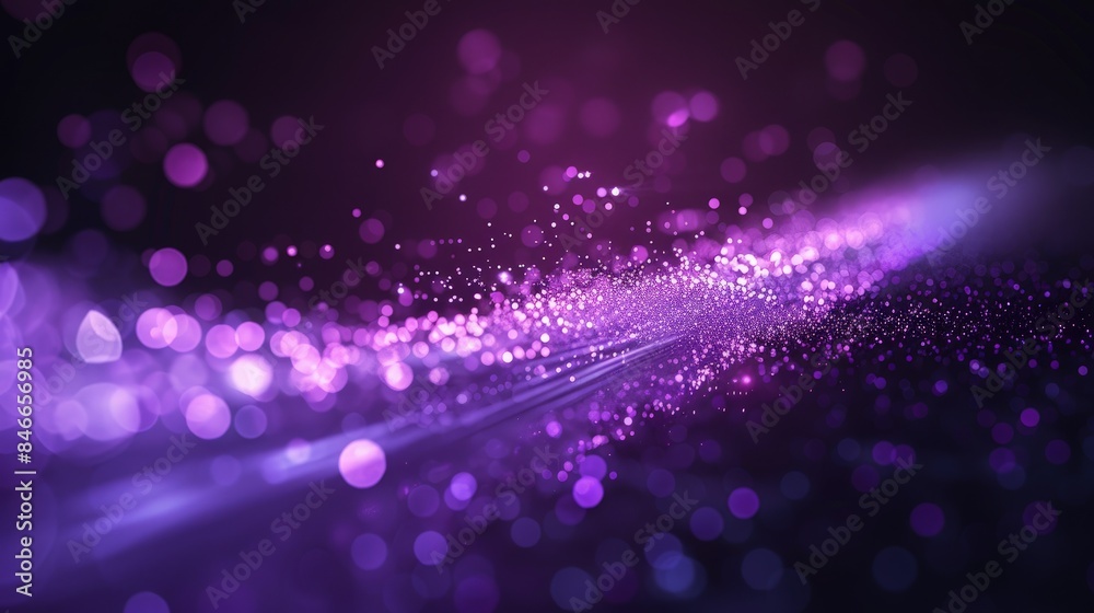 Purple bokeh particles Abstract background against a dark background. Purple bokeh particles Abstract background against a dark background.