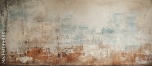 A weathered wall with faded...