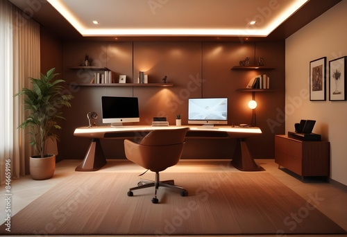 minimalist interior design style futuristic home office sleek furniture state of the art technology