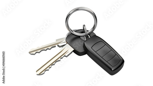 isolated car key on transparent png background