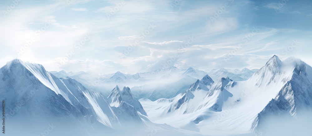 Ascending snowy peaks with copy space image. Ascending snowy peaks with copy space image.