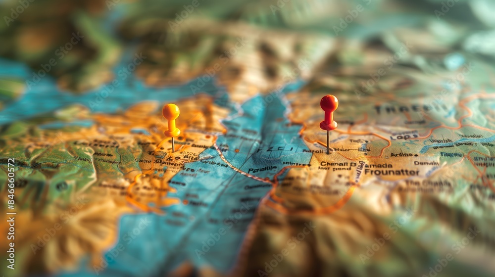 A detailed map shows specific locations with pinpoints for easy identification and navigation A detailed map shows specific locations with pinpoints for easy identification and navigation