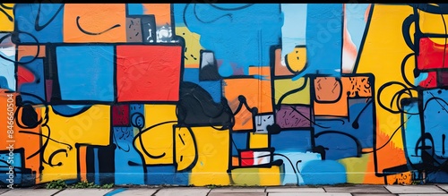 Colorful street art graffit...