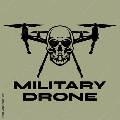 Military drone logo, fpv drone logo, vector graphic
