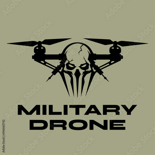 Military drone logo, fpv drone logo, vector graphic