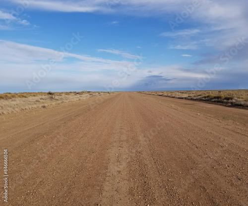 road in the desert in Pensinsula de Valdés, Argentina