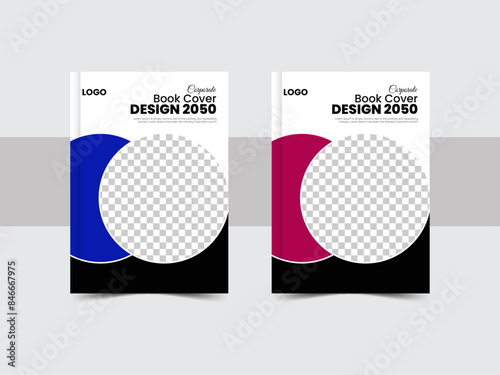 Professional Business book cover 2050, new annual report, print ready business cover design.