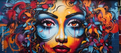 Street art with graffiti de...