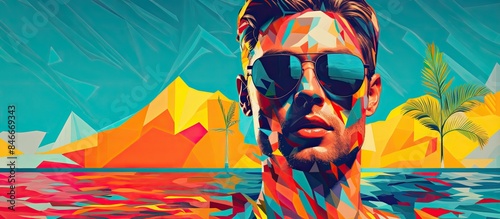 Male face featured on a col...