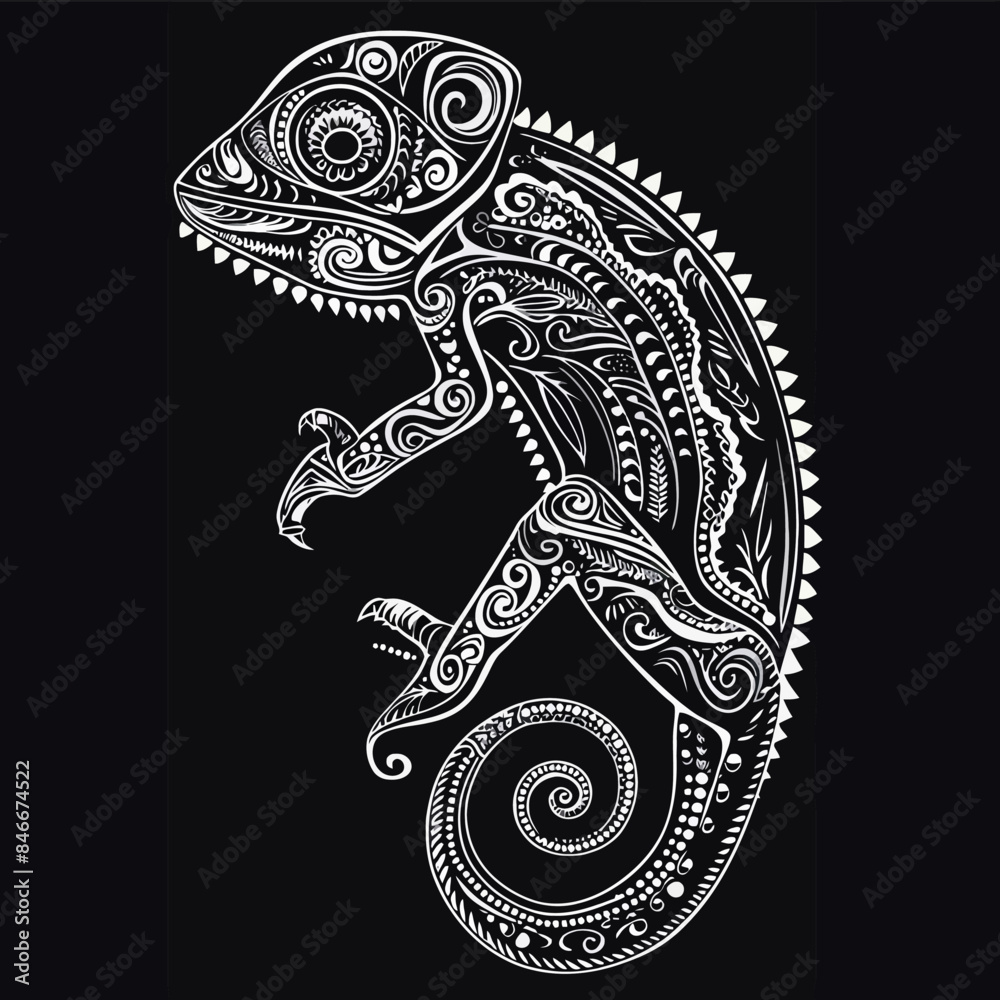 Chameleon Tribal Illustration Chameleon Tribal Illustration